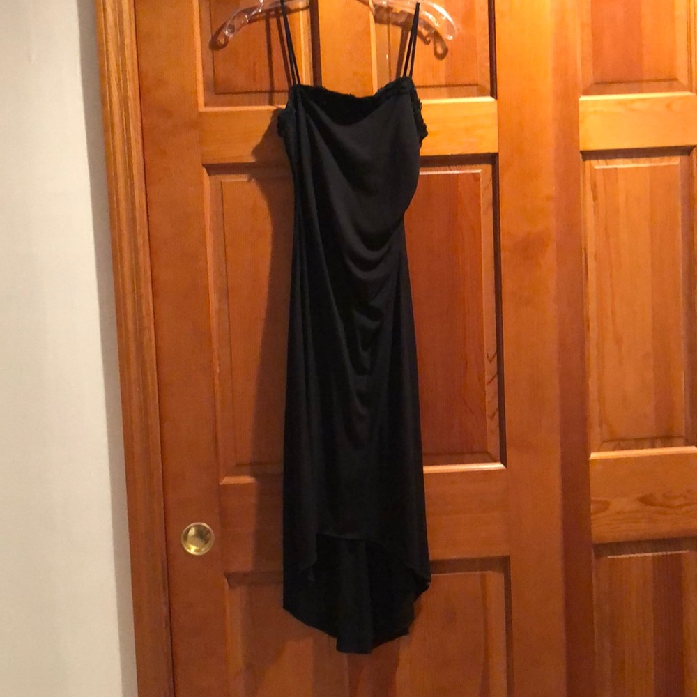 Black asymmetrical Low-High Dress